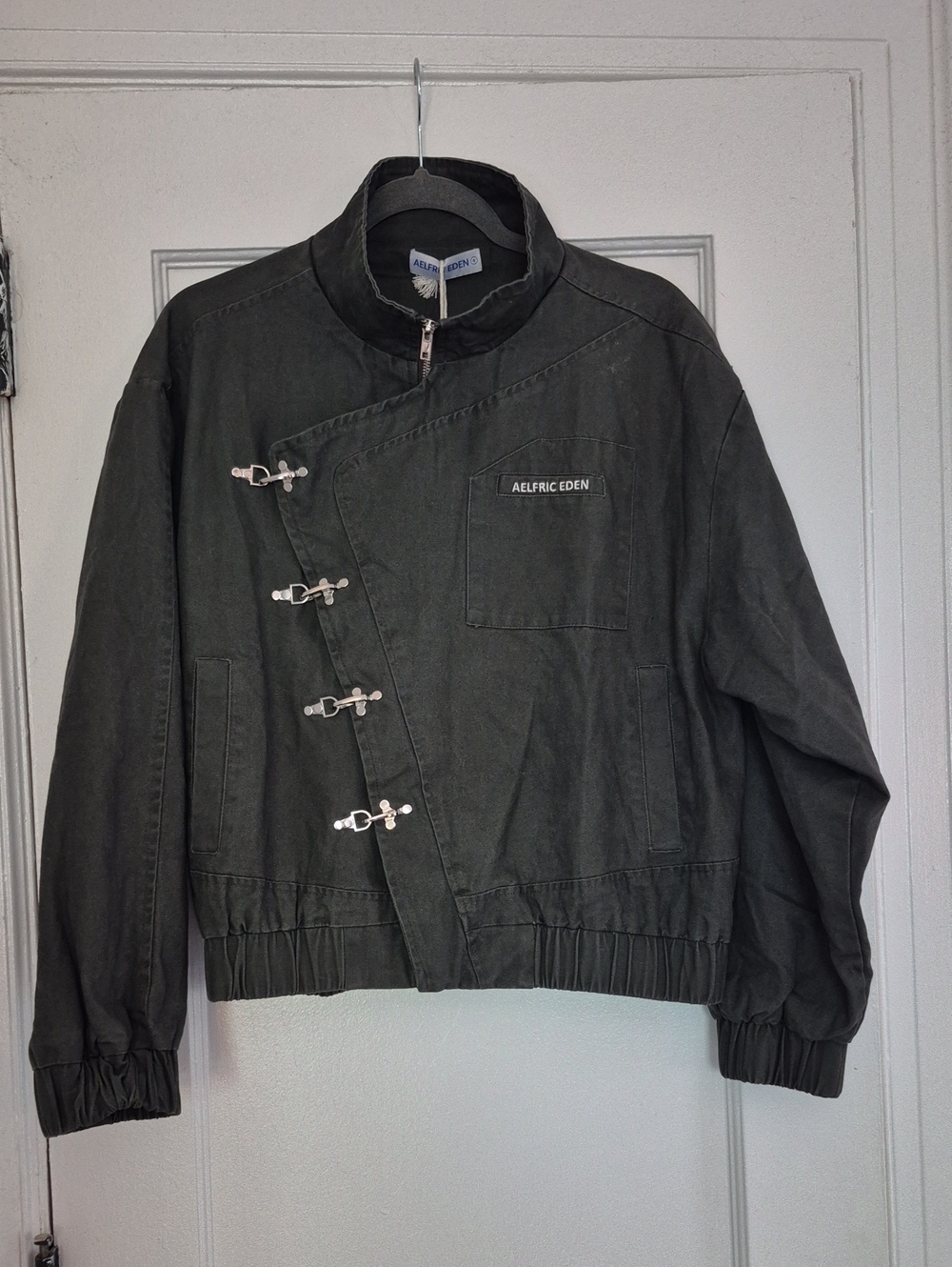 Aelfric Eden Boxy Fireman Clasp Jacket In Grey